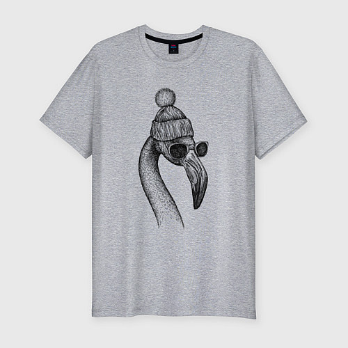 Мужская slim-футболка Фламинго модный / Меланж – фото 1