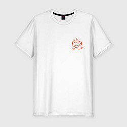 Мужская slim-футболка Огненная лисица-демон - мини