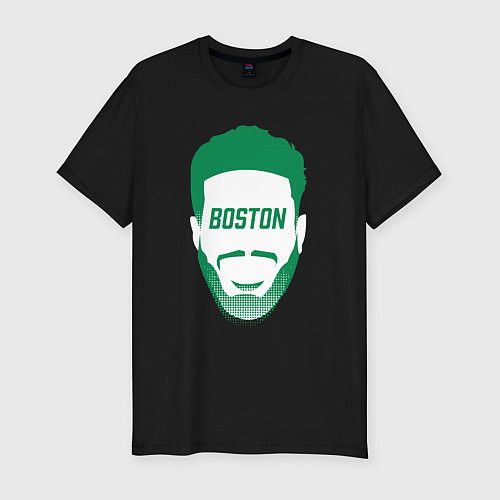 Мужская slim-футболка Boston Tatum / Черный – фото 1