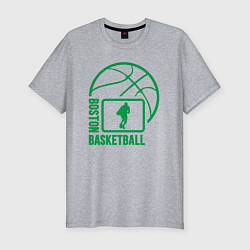 Футболка slim-fit Boston basketball, цвет: меланж