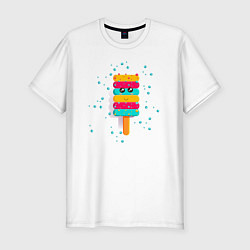 Мужская slim-футболка Мороженое пирамидка