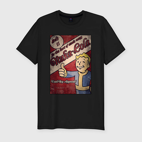 Мужская slim-футболка Vault boy - nuclear cola / Черный – фото 1