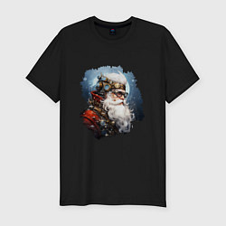 Мужская slim-футболка Санта Клаус стимпанк