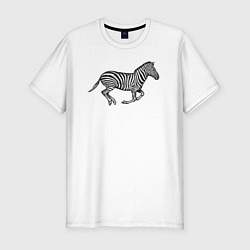 Мужская slim-футболка Профиль скачущей зебры