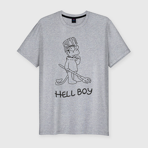 Мужская slim-футболка Bart hellboy Lill Peep / Меланж – фото 1