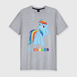 Мужская slim-футболка Крутая Рейнбоу Дэш
