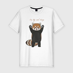 Мужская slim-футболка Im big and scary красная панда