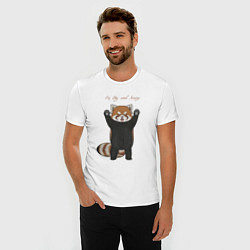 Футболка slim-fit Im big and scary красная панда, цвет: белый — фото 2