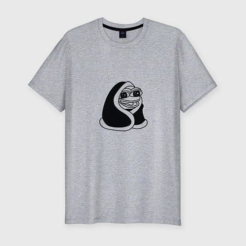 Мужская slim-футболка Лягушонок в одеяле / Меланж – фото 1