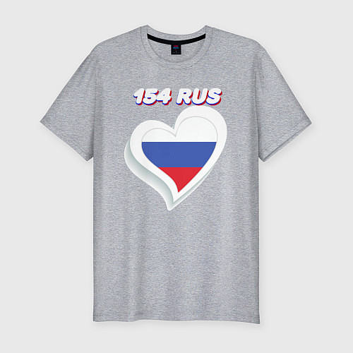 Мужская slim-футболка 154 регион Новосибирская область / Меланж – фото 1