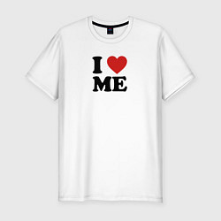 Мужская slim-футболка I love me - heart