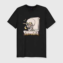 Мужская slim-футболка Skull skibidi toilet