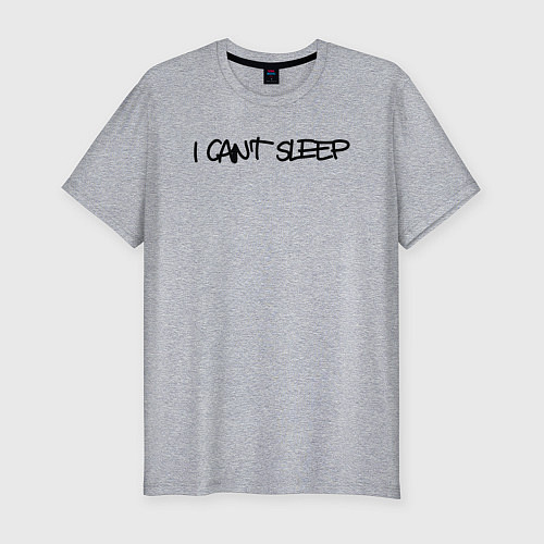 Мужская slim-футболка I cant sleep / Меланж – фото 1
