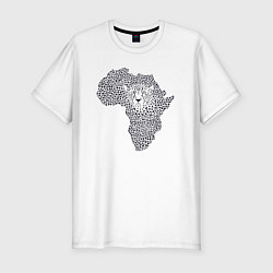 Футболка slim-fit Африканский леопард, цвет: белый