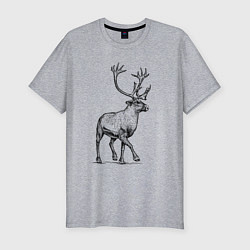 Мужская slim-футболка Северный олень спереди