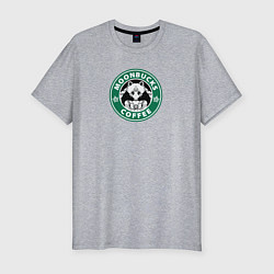 Мужская slim-футболка Лунное кофе