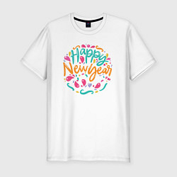 Мужская slim-футболка Счастья в новый год
