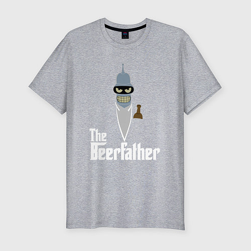 Мужская slim-футболка The beerfather / Меланж – фото 1