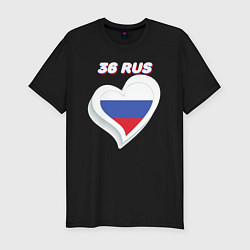 Футболка slim-fit 36 регион Воронежская область, цвет: черный