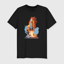 Мужская slim-футболка Пуск ракеты