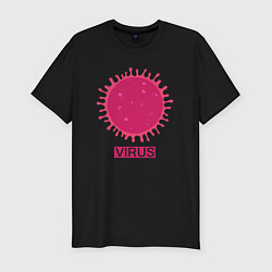 Мужская slim-футболка Pink virus
