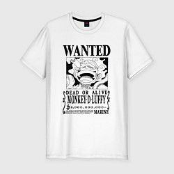 Мужская slim-футболка Листовка Луффи 5 гир йонко One Piece