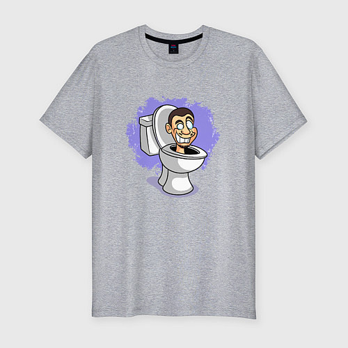 Мужская slim-футболка Раздолбай Скибиди туалет / Меланж – фото 1