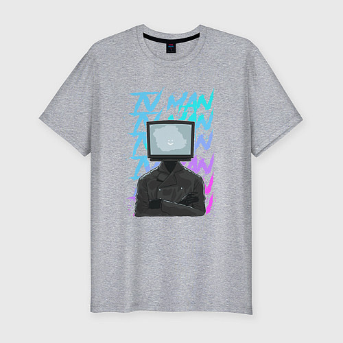 Мужская slim-футболка Great TV men / Меланж – фото 1
