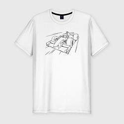 Футболка slim-fit Формула 1 контур, цвет: белый