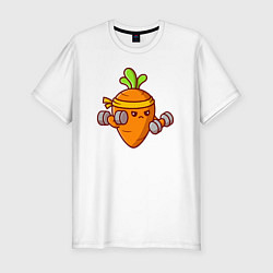 Мужская slim-футболка Морковь на спорте