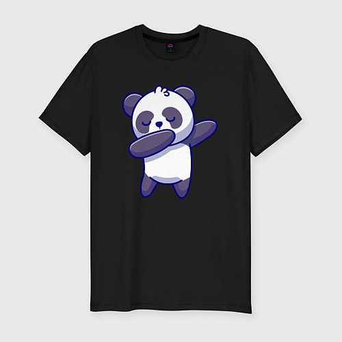 Мужская slim-футболка Dabbing panda / Черный – фото 1