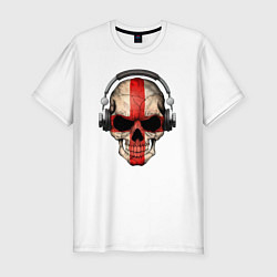 Футболка slim-fit England music skull, цвет: белый