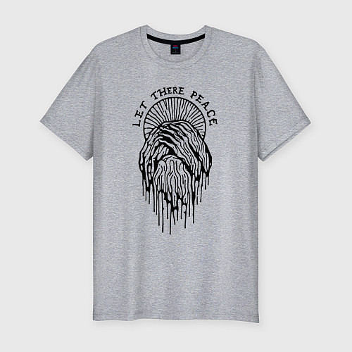 Мужская slim-футболка Абстрактные руки голосуют за мир / Меланж – фото 1