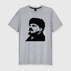 Мужская slim-футболка Ленин в шапке
