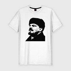 Мужская slim-футболка Ленин в шапке