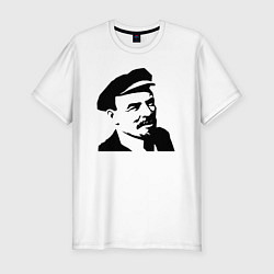 Мужская slim-футболка Ленин в кепке