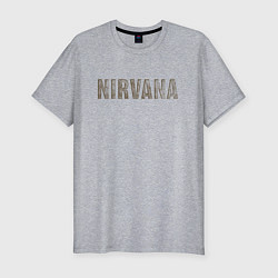 Футболка slim-fit Nirvana grunge text, цвет: меланж