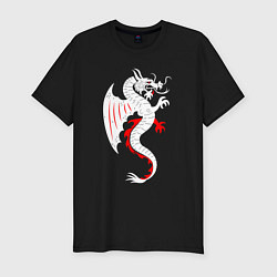 Футболка slim-fit Японский дракон art, цвет: черный