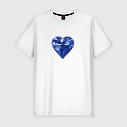 Мужская slim-футболка Синее алмазное сердце