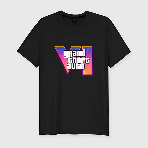 Мужская slim-футболка GTA VI logo / Черный – фото 1