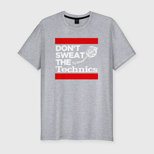 Мужская slim-футболка Dont sweat the Technics / Меланж – фото 1