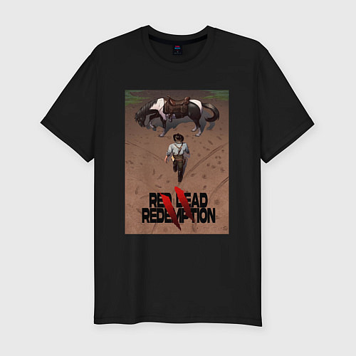 Мужская slim-футболка Red Dead Redemption II / Черный – фото 1