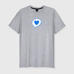 Футболка slim-fit The blue heart message, цвет: меланж