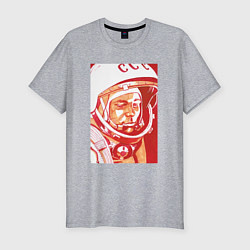 Мужская slim-футболка Gagarin in red