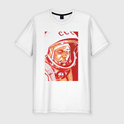 Футболка slim-fit Gagarin in red, цвет: белый