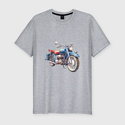 Мужская slim-футболка Ретро мотоцикл олдскул