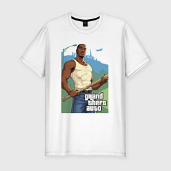Мужская slim-футболка GTA - Карл Джонсон