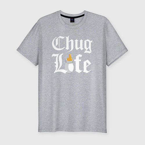 Мужская slim-футболка Thug life milk / Меланж – фото 1