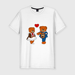 Мужская slim-футболка Мишки: Айгуль и Марат