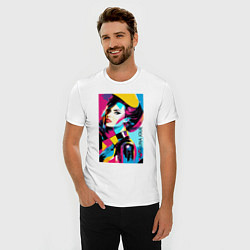 Футболка slim-fit Angelina Jolie - pop art, цвет: белый — фото 2